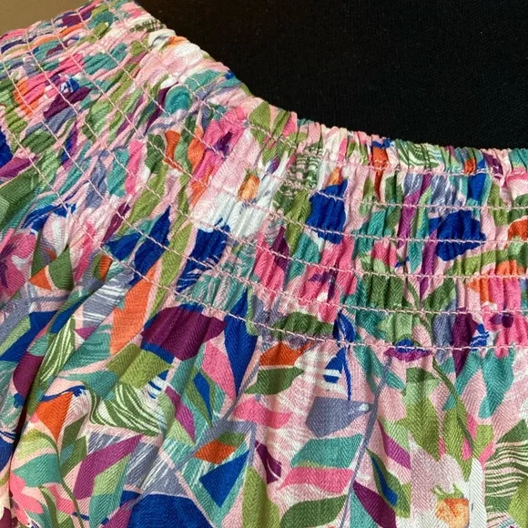 NSR Colorful Floral Women's midi Dress with flutter sleeves, size medium - Picture 3 of 10